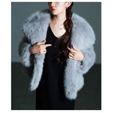 【ジャケット】 アウター コート 羽織り ブルー ベージュ 長袖 ビックカラー ファー 秋服 冬服