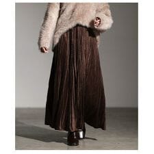 【スカート】 レディース ファッション ボトムス ロング丈 ベロア シンプル カジュアル 秋 冬