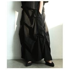 【スカート】 レディース ロング アシンメトリー モード カジュアル ブラック 春 夏 秋 冬