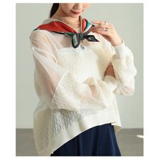 【スカーフ】 レディース 小物 差し色アイテム チェーン柄 幾何学模様 きれいめ カジュアル 通年