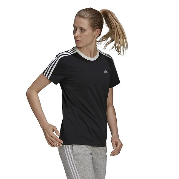 ★adidas★W ESSENTIAL 3S BOYFRIEND TEE 半袖Tシャツ★追跡可 ﾚﾃﾞｨｰｽｱﾊﾟﾚﾙ エッセンシャルズ スリーストライプス ボーイ