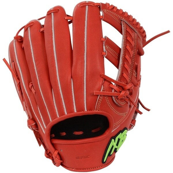 ☆牛革 野球グローブレザー レッド 2.5~2.6㍉ 257ds 半芯通し ZETT 赤