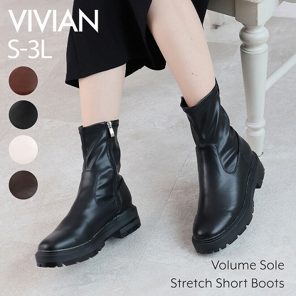 厚底ストレッチショートブーツ | ヴィヴィアン(Vivian) | V4510AW