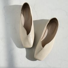 【26春夏新作カラー追加】ましゅまろクッションスクエアトゥ切り替えデザインバブーシュ