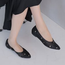 【26春夏新作】シアーフラワーレースフラットパンプス