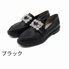 【24春夏新作】ビジューバックルローファー