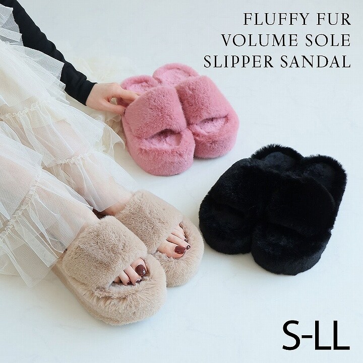 ふわふわファーでかわいい足元に♪ルイヴィトン サンダル ２色 ww-l-shoes21-7.jpg