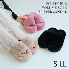 ヴィヴィアン(Vivian)の【25秋冬新作】ふわふわファー厚底スリッパサンダル