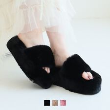 【25秋冬新作】ふわふわファー厚底スリッパサンダル