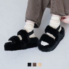 【25秋冬新作】ふわふわファー厚底バックバンドサンダル