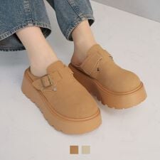 ヴィヴィアン(Vivian)の【25秋冬新作】もこもこボア中敷き厚底ベルトデザインサボサンダル