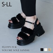 ヴィヴィアン(Vivian)の【25秋冬新作】ふわふわファー厚底ストラップサンダル