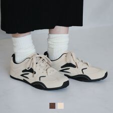 【25秋冬新作】やわらかソールバイカラーレースアップスニーカー