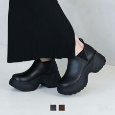 【25秋冬新作】厚底スリッポンアンクルブーツ