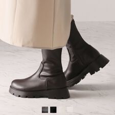 【25秋冬新作】厚底インヒールストレッチミドルブーツ