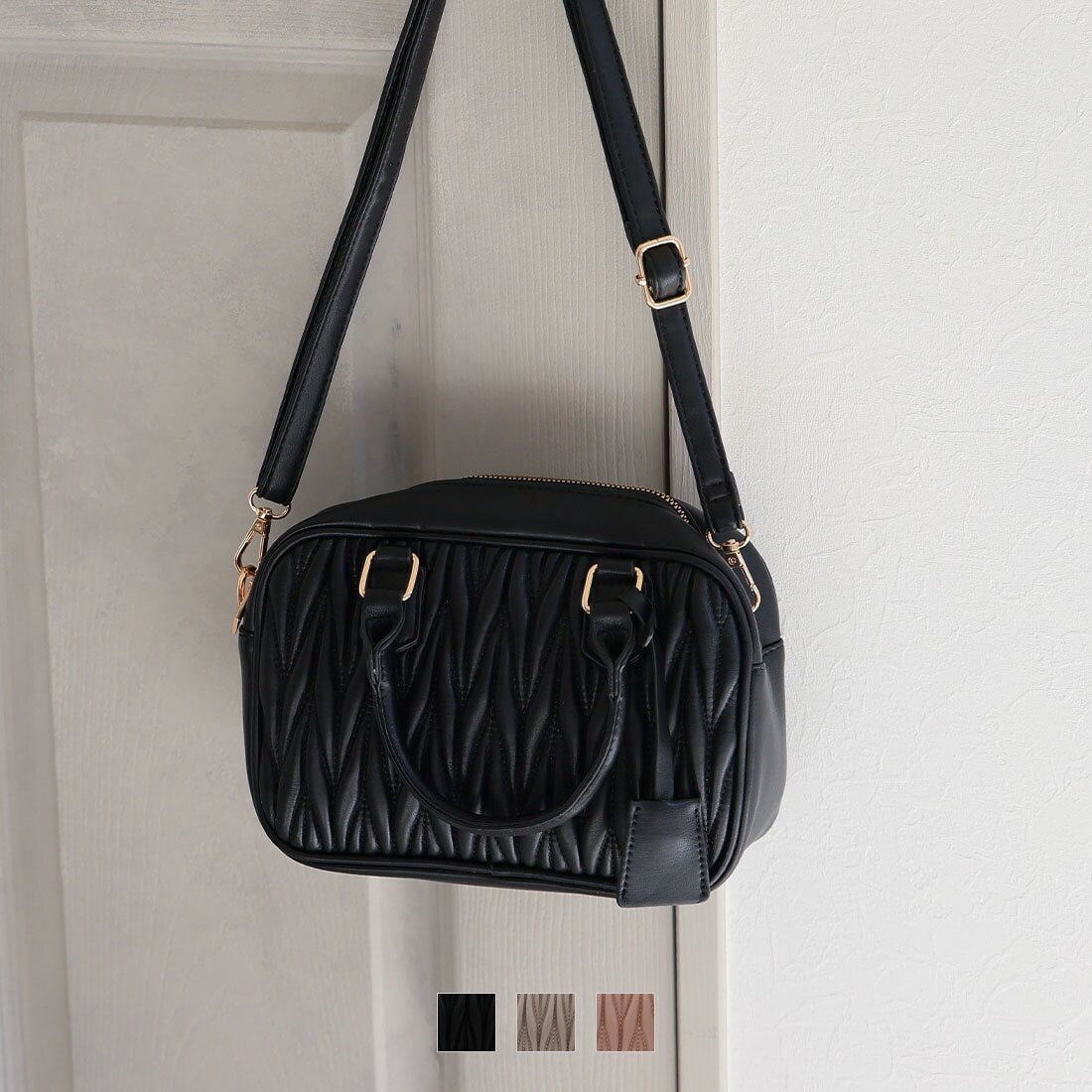 【26春夏新作】キルティングプリーツ2WAYバッグ