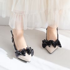 【26春夏新作】メニーリボンスリングバックパンプス