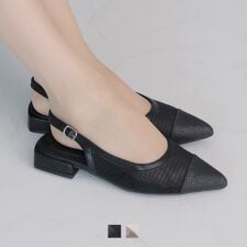 【26春夏新作】シアーバイカラースリングバックパンプス