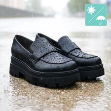 【26春夏新作】【晴雨兼用】厚底レインローファー