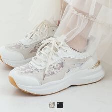 【26春夏新作】シアーフラワーレーススニーカー