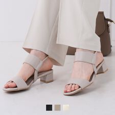【26春夏新作】【S-LLサイズ対応】4cmヒール履きごこちやみつき！ゴムストラップ感激サンダル