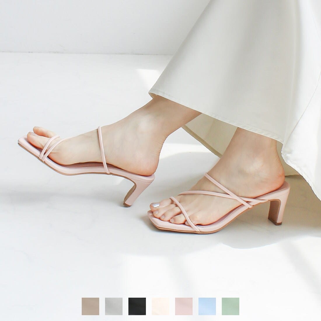 華奢ストラップサンダル サンダル レディース フレンチ 万能コーデ