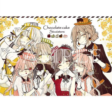 ArtCollection】赤倉 A4キャラファイングラフ『チョコケーキ6姉妹 