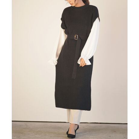 ベルト付きシャツレイヤードニットワンピース アール ピー エス R P S ファッション通販 マルイウェブチャネル