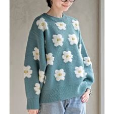 3Dフラワーニットプルオーバー