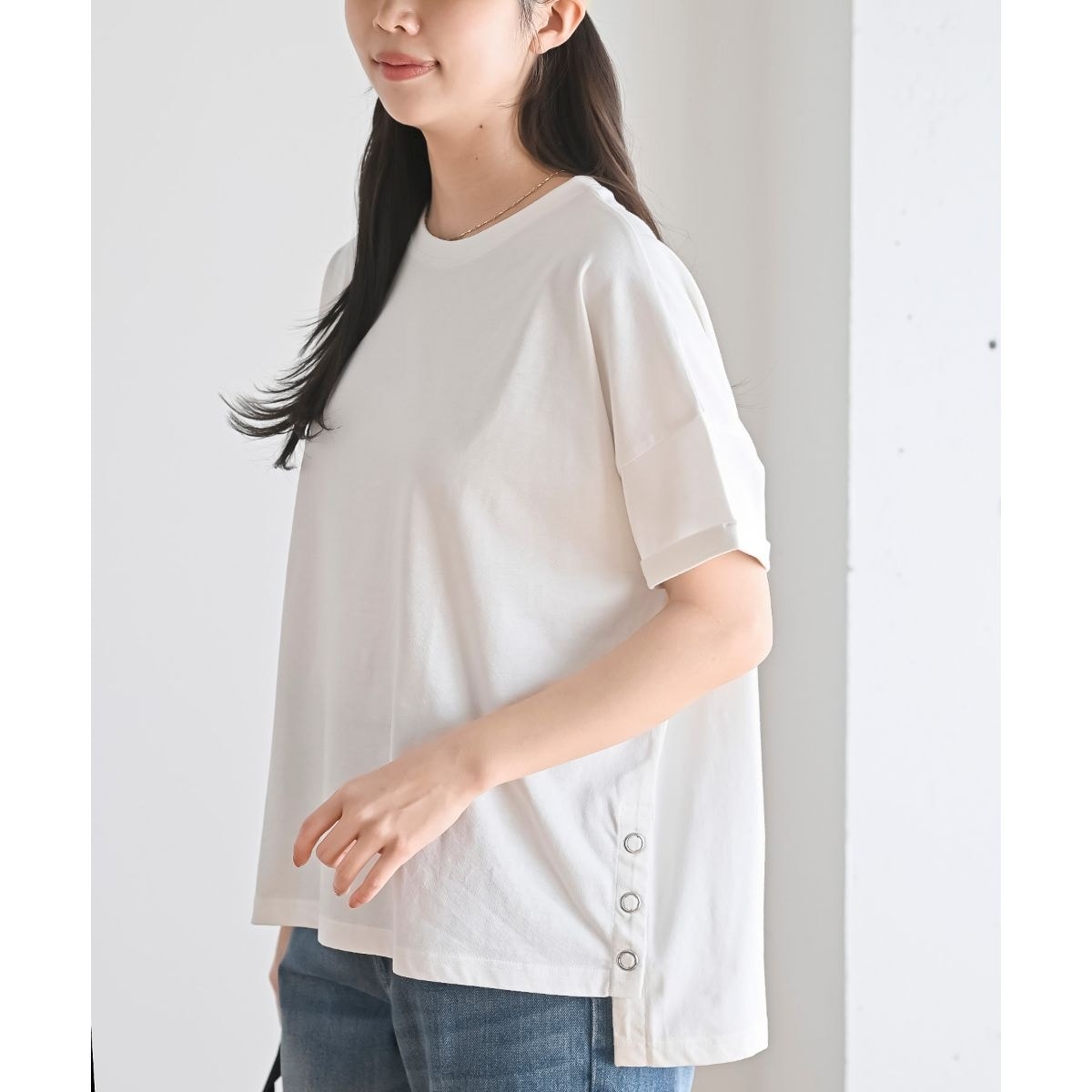 裾ボタンBIGカットTee