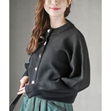 アール・ピー・エス(r.p.s)の多釦ショート丈ニットカーディガン