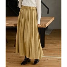 アール・ピー・エス(r.p.s)のランダムプリーツスウェードスカート