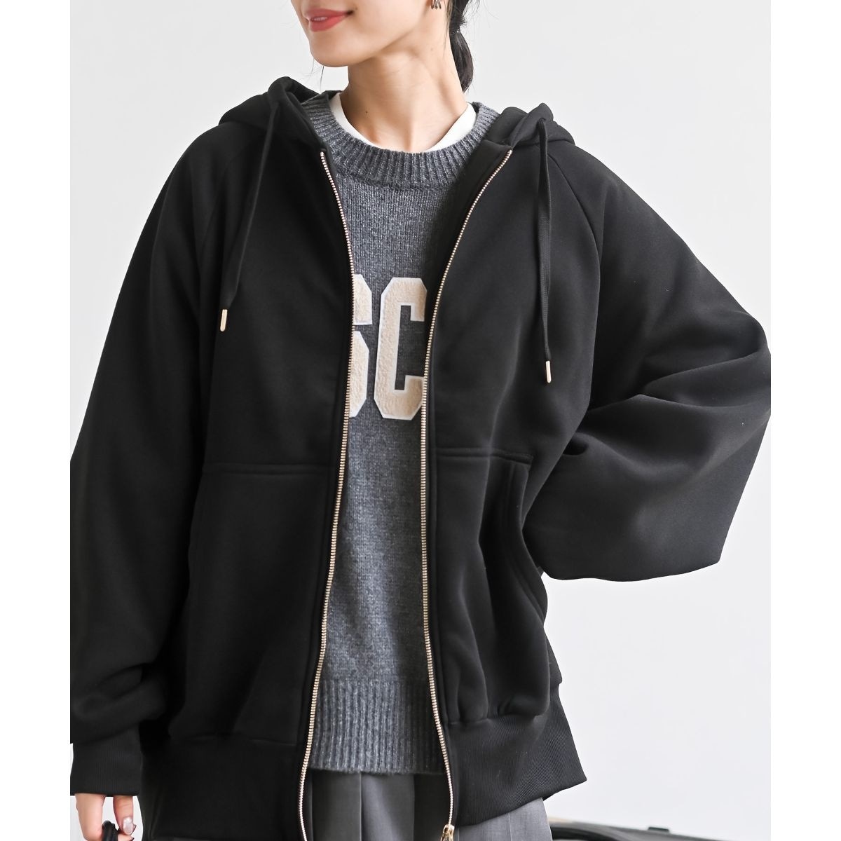 裏起毛ビッグシルエットジップパーカー | アール・ピー・エス(r.p.s