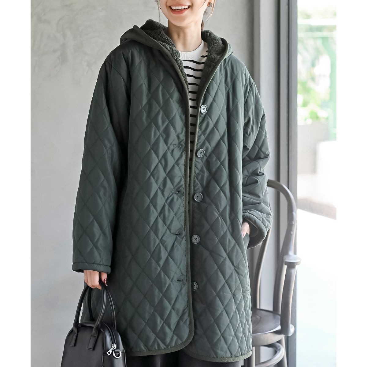 裏ボアフード付きキルティングコート | アール・ピー・エス(r.p.s