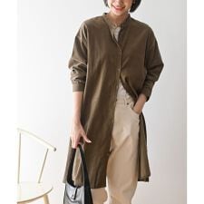 アール・ピー・エス(r.p.s)のコットンコーデュロイバンドカラーシャツチュニック