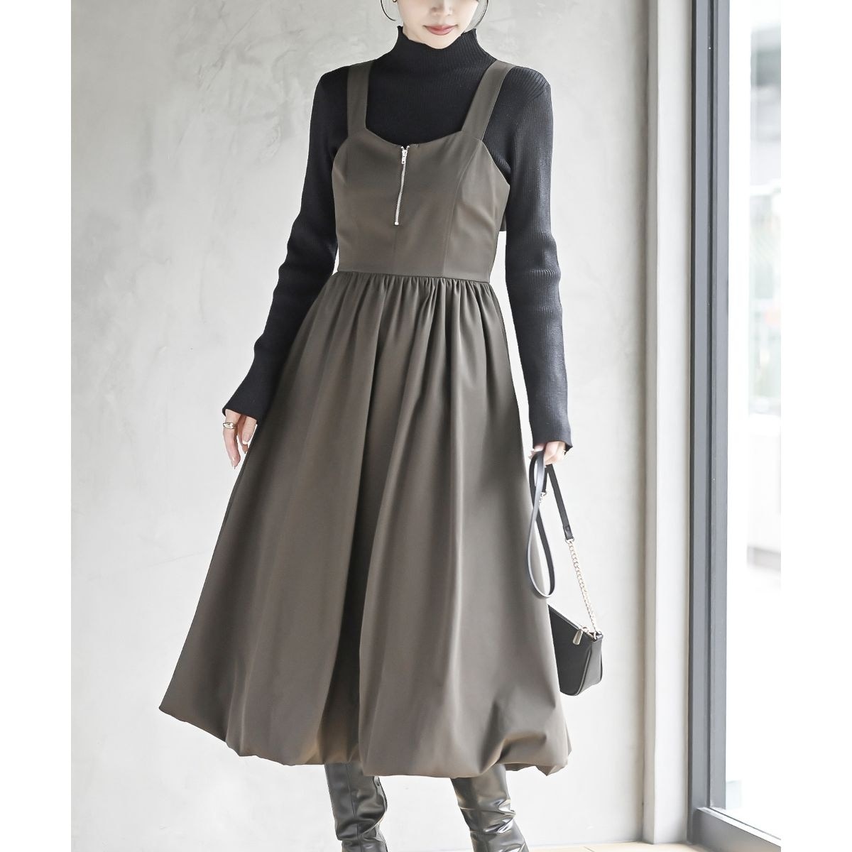 バックリボンフロントZIPジャンスカ | アール・ピー・エス(r.p.s