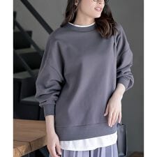 裏毛レイヤード風ワイドプルオーバー