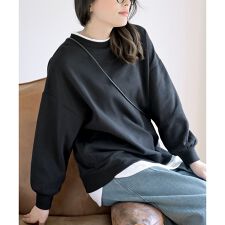裏毛レイヤード風ワイドプルオーバー