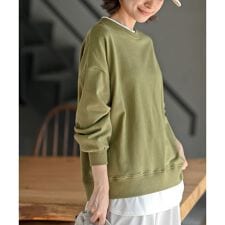 裏毛レイヤード風ワイドプルオーバー