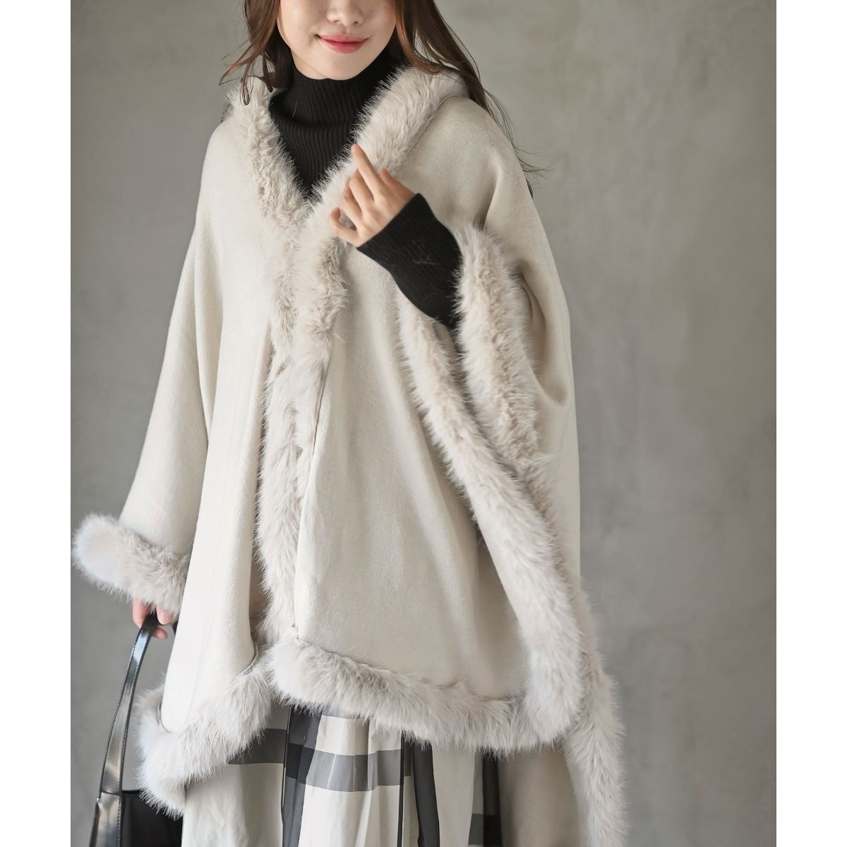 スタンドカラーダブルフェイスポンチョ | スローブ イエナ(SLOBE