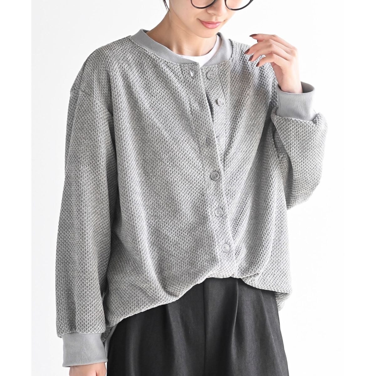 ベロアモールクルーネックカーディガン | アール・ピー・エス(r.p.s