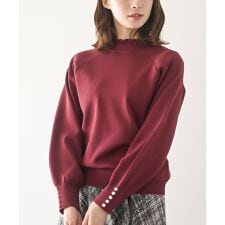 アール・ピー・エス(r.p.s)の袖口パールフリルネックスポンジニットプルオーバー