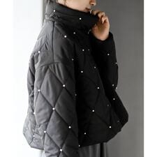 アール・ピー・エス(r.p.s)のパール付きダイヤキルトソフト中綿ジャケット