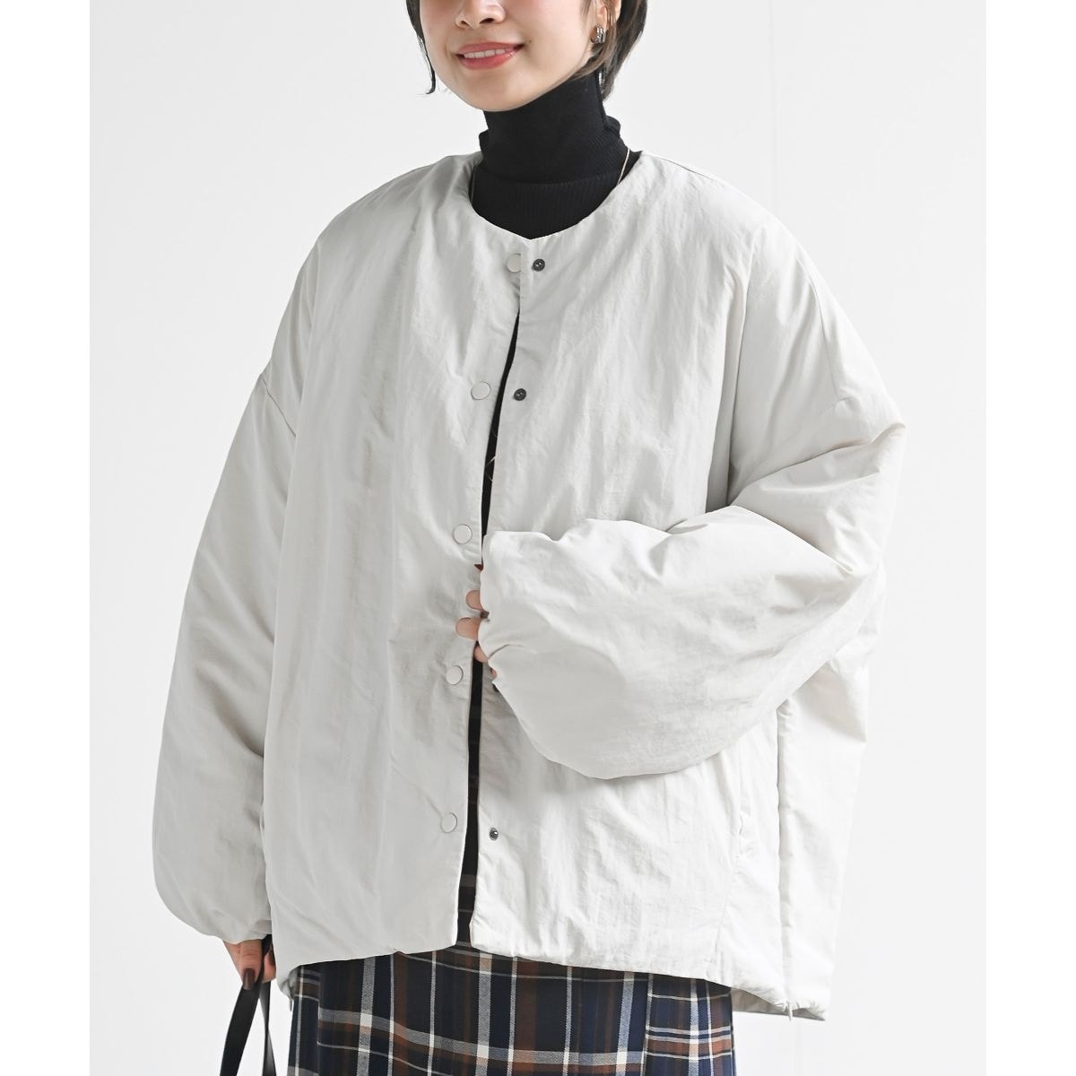 ナイロン中綿ノーカラージャケット | アール・ピー・エス(r.p.s