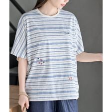 抗菌防臭熱帯魚ボーダーワイドTシャツ
