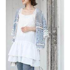 シワ加工サテン裾フリルキャミチュニック