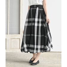 チェック柄ガーゼバルーンスカート