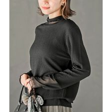 カットシャーリングメッシュ切替プルオーバー