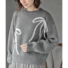 リボンニットプルオーバー