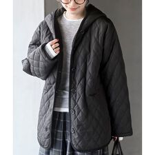 アール・ピー・エス(r.p.s)の裏ボアフード付きキルティングショートコート